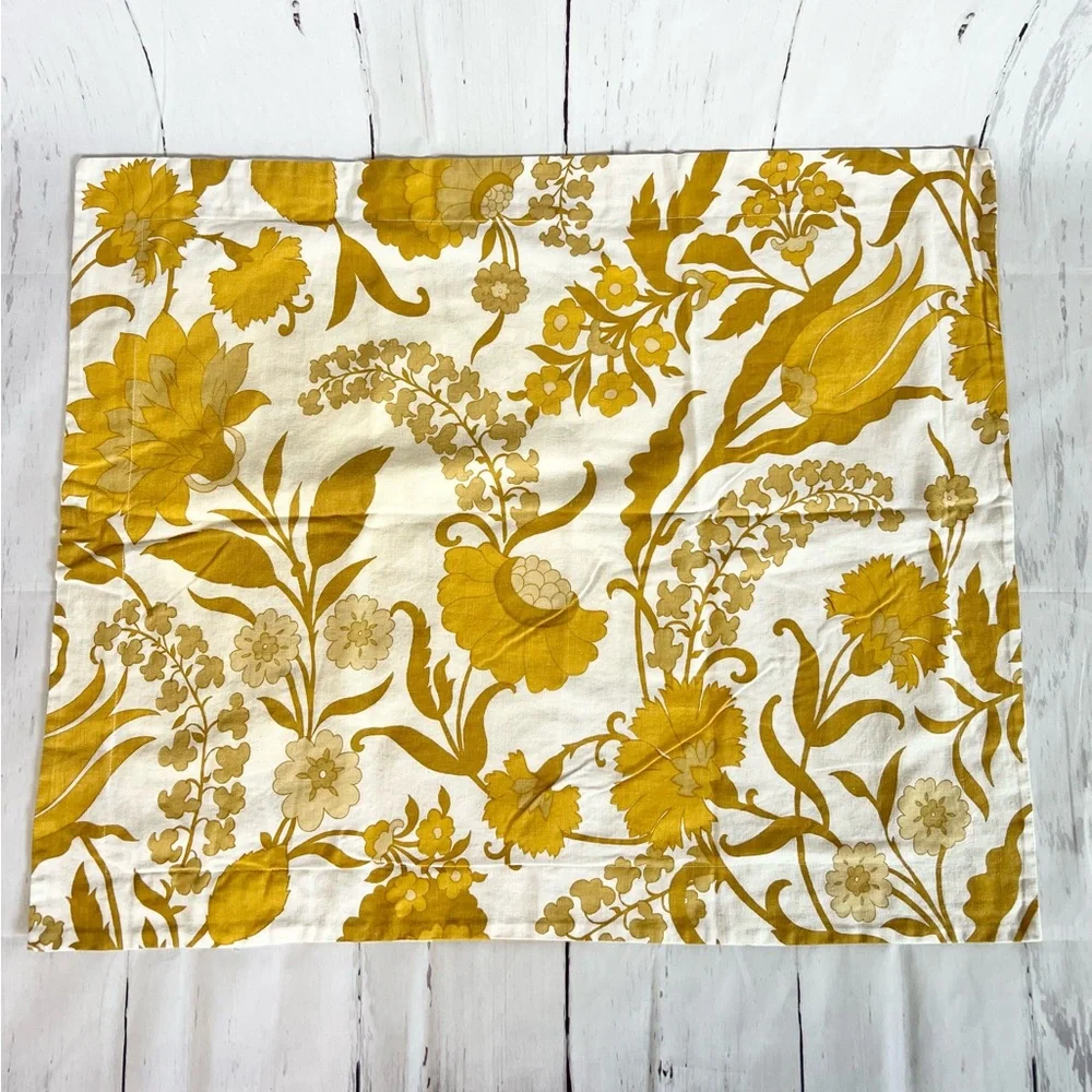 Pottery Barn Palampore Standard Shams - Gold & Tan Linen Blend Floral Set of 2